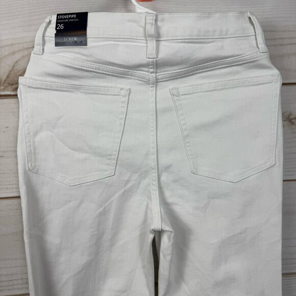 J. Crew White Stovepipe Straight Jean in Signature Stretch+ Size 26 - Picture 8 of 15